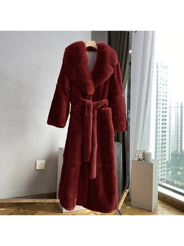 Long Faux Fur Coat Long Sleeve Jackets & Coats LoveAdora