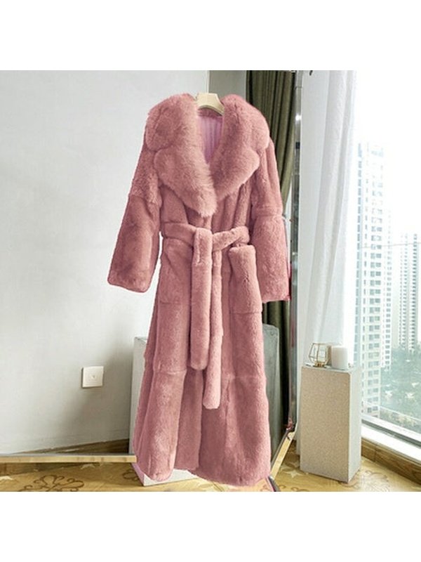 Long Faux Fur Coat Long Sleeve Jackets & Coats LoveAdora