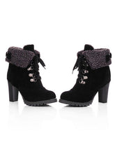 Load image into Gallery viewer, Winter Lace-Up High Thick Short Boots Shoes Women Boots LoveAdora