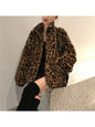 Leopard Print Faux Fur Parka Style Coat Jackets & Coats LoveAdora