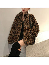 Load image into Gallery viewer, Leopard Print Faux Fur Parka Style Coat Jackets &amp; Coats LoveAdora