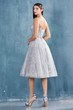Load image into Gallery viewer, Constellation Corset Tulle A-Line Sheer Bodice Midi Cocktail Dress CDA0823-1
