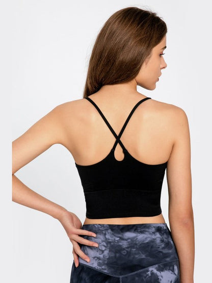 Crisscross Back Scoop Neck Sports Cami Activewear LoveAdora