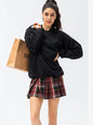 Plaid Pleated Athletic Skort with Pockets Activewear LoveAdora