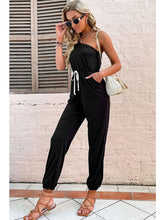 Load image into Gallery viewer, One-Shoulder Drawstring Waist Jogger Jumpsuit Jumpsuits &amp; Rompers LoveAdora
