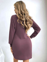 Load image into Gallery viewer, Ribbed Turtle Neck Long Sleeve Dress