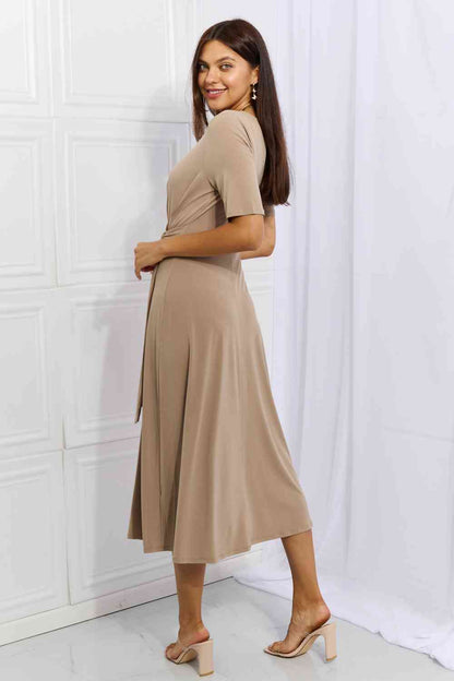 OneTheLand Put In Work Wrap Knit Midi Dress