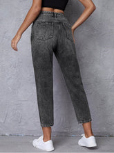 Load image into Gallery viewer, High-Waisted Cropped Jeans with Pockets Denim Jeans LoveAdora