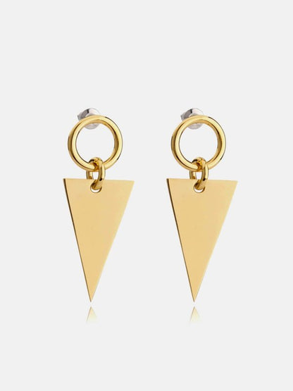 Stainless Steel Triangle Dangle Earrings Earrings LoveAdora