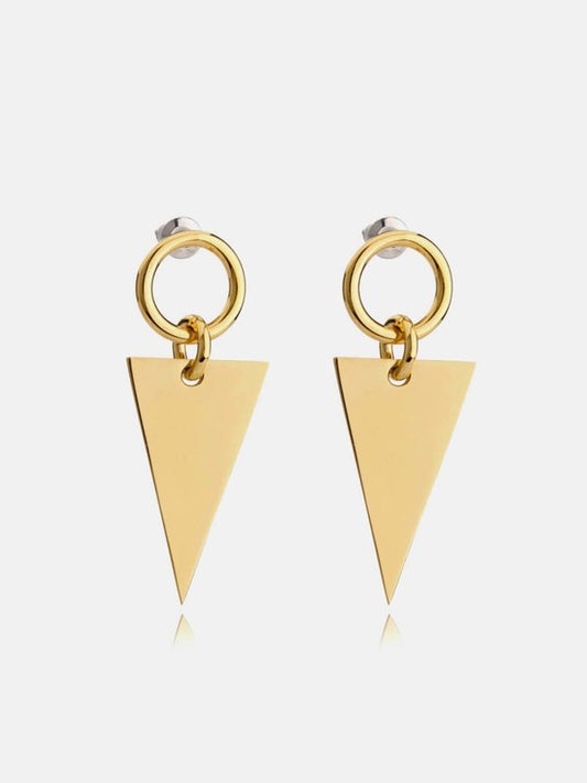 Stainless Steel Triangle Dangle Earrings Earrings LoveAdora