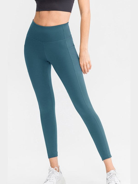 High Waist Ankle-Length Sports Leggings with Pockets Activewear LoveAdora