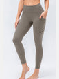 High Waist Exposed Seam Leggings with Zipper Pockets Activewear LoveAdora