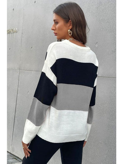 Longing For Fall Color Block Sweater Sweaters, Pullovers, Jumpers, Turtlenecks, Boleros, Shrugs LoveAdora