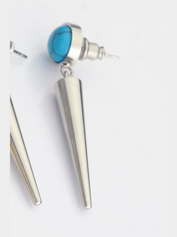 18K Stainless Steel Turquoise Drop Earrings Earrings LoveAdora
