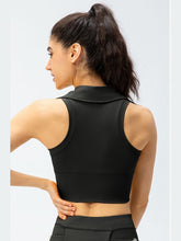 Load image into Gallery viewer, Cropped Collared Yoga Tank Activewear LoveAdora