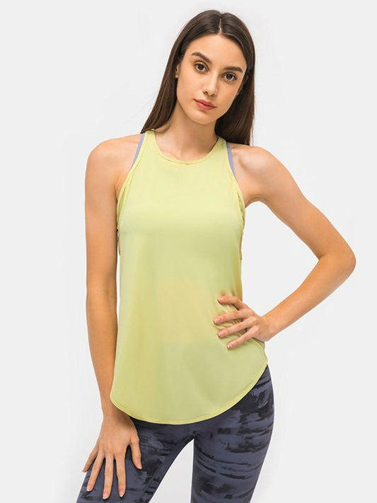 Cut Out Back Sports Tank Top Activewear LoveAdora