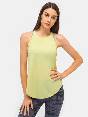 Cut Out Back Sports Tank Top Activewear LoveAdora