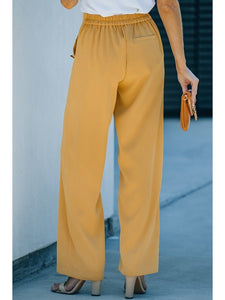 High Waist Wide Leg Pants with Pockets Pants LoveAdora