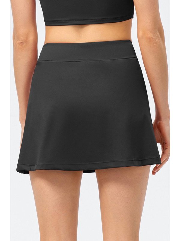 Crisscross Waist Side Slit Athletic Skort Activewear LoveAdora