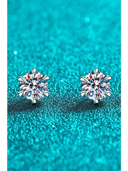 Inlaid Moissanite Stud Earrings Earrings LoveAdora