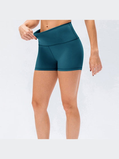 Exposed Seam High Waist Yoga Shorts Activewear LoveAdora