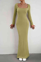 Load image into Gallery viewer, Long Sleeve Square Neck Maxi Bodycon Dress