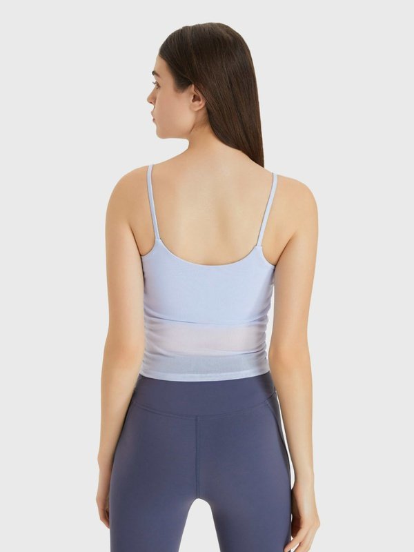 Ruched V-Neck Cropped Sports Cami Activewear LoveAdora