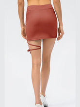 Load image into Gallery viewer, Ribbed Lace-Up Pocketed Sports Skirt Activewear LoveAdora