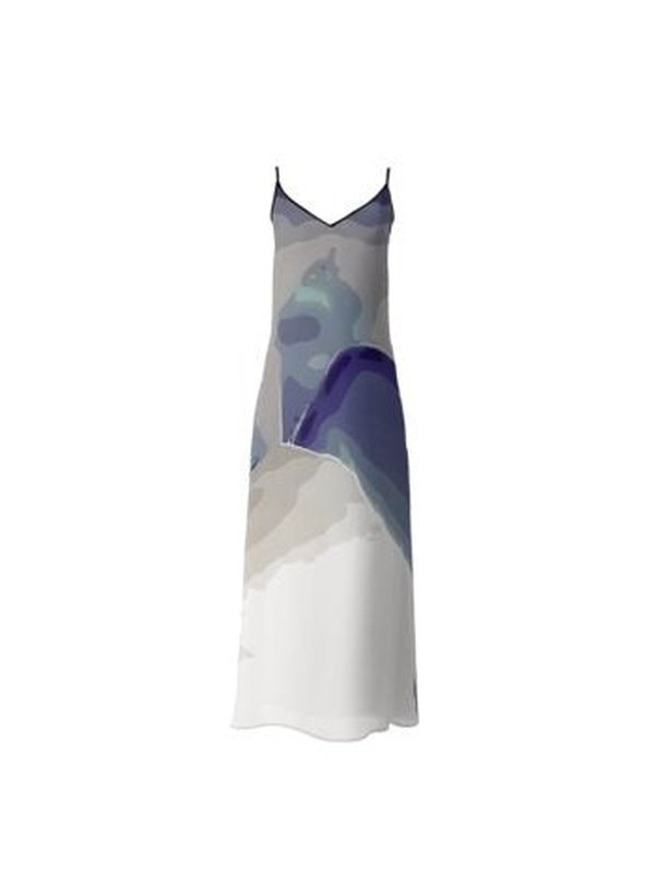 Silk Maxi Dress Abstract Print Dresses LoveAdora