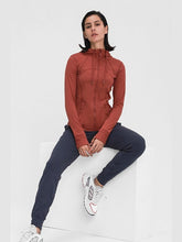 Load image into Gallery viewer, Zip Up Drawstring Detail Hooded Sports Jacket Activewear LoveAdora