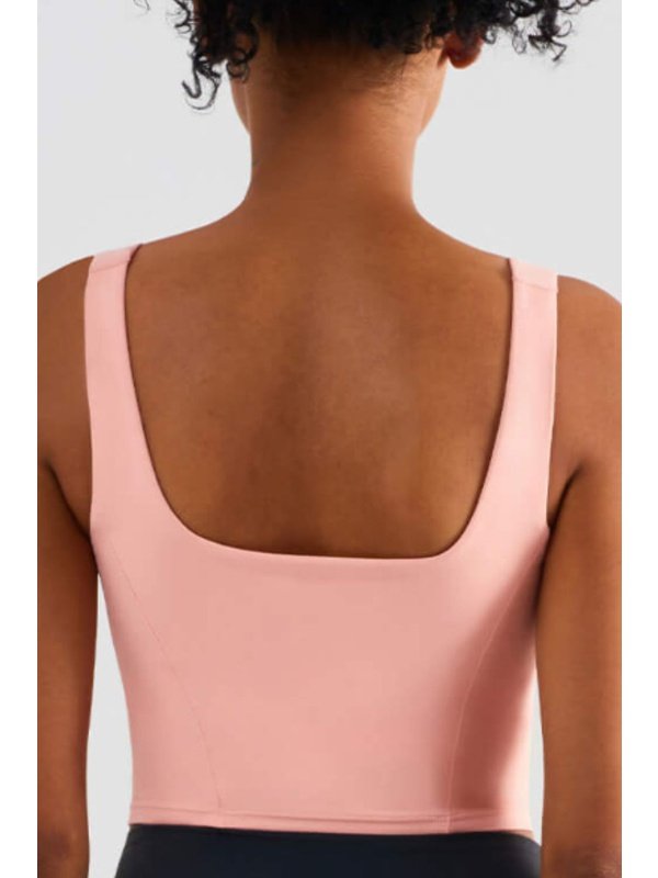 Square Neck Cropped Sports Tank Activewear LoveAdora