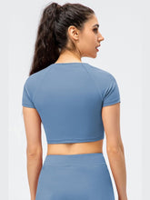 Load image into Gallery viewer, Cropped Raglan Sleeve Yoga Top Activewear LoveAdora