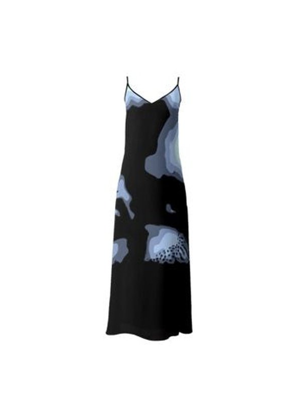 Silk Maxi Dress Abstract Print Dresses LoveAdora