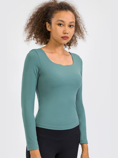 Feel Like Skin Highly Stretchy Long Sleeve Sports Top Activewear LoveAdora