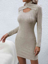 Load image into Gallery viewer, Long Sleeve Ribbed Sweater Dress