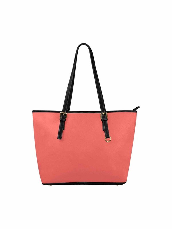 Uniquely You Pastel Red - Large Leather Tote Bag with Zipper Tote Bag LoveAdora