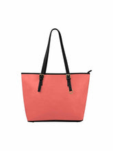 Load image into Gallery viewer, Uniquely You Pastel Red - Large Leather Tote Bag with Zipper Tote Bag LoveAdora