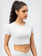 Load image into Gallery viewer, Cropped Raglan Sleeve Yoga Top Activewear LoveAdora