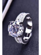 Platinum-Plated 5 Carat Moissanite Side Stone Ring Ring LoveAdora