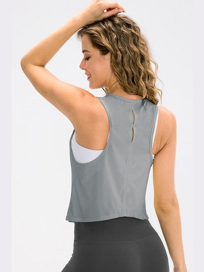 Breathable Mesh Cropped Athletic Tank Activewear LoveAdora