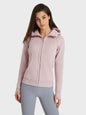 Zip Up Seam Detail Hooded Sports Jacket Activewear LoveAdora