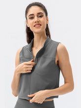 Load image into Gallery viewer, Highly Stretchy Zip Up Sports Vest with Breast Pockets Activewear LoveAdora