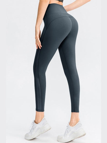 Elastic Waistband Spliced Mesh Yoga Leggings Activewear LoveAdora