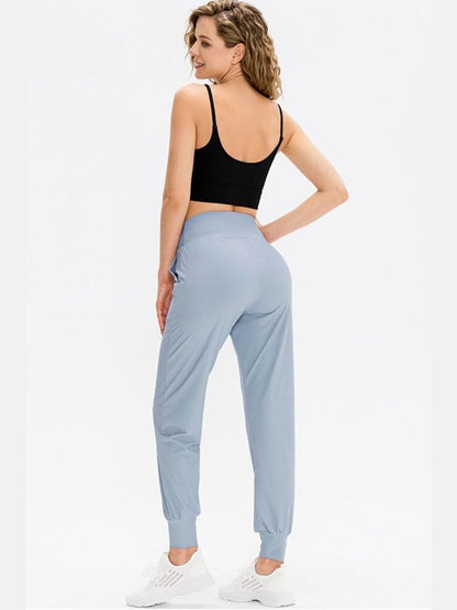 High Waist Joggers with Pockets Activewear LoveAdora