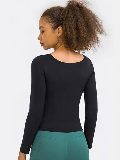 Feel Like Skin Highly Stretchy Long Sleeve Sports Top Activewear LoveAdora