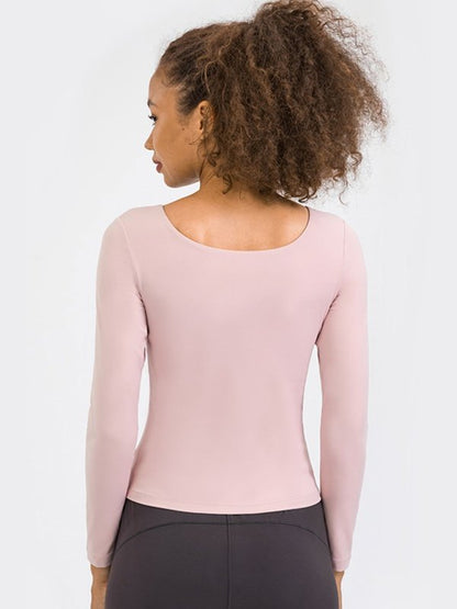 Feel Like Skin Highly Stretchy Long Sleeve Sports Top Activewear LoveAdora