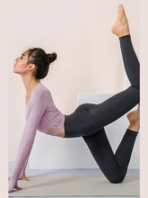 Load image into Gallery viewer, Crisscross Raglan Sleeve Cropped Yoga Top Activewear LoveAdora