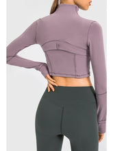 Load image into Gallery viewer, Zip Front Cropped Sports Jacket Activewear LoveAdora