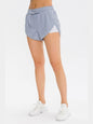 Two-Tone Drawstring Waist Faux Layered Athletic Shorts Activewear LoveAdora