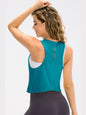 Breathable Mesh Cropped Athletic Tank Activewear LoveAdora